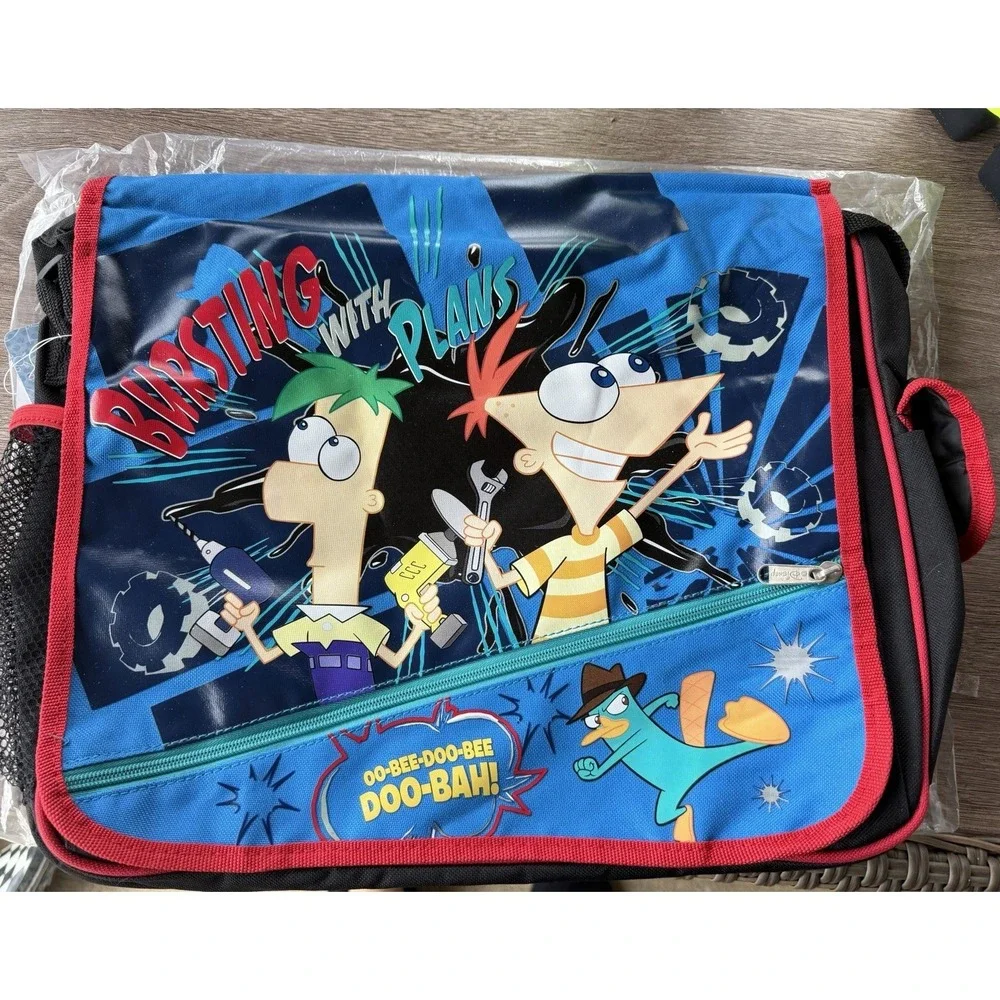 Disney Phineas and Ferb Messenger Book Bag Travel  School Bag